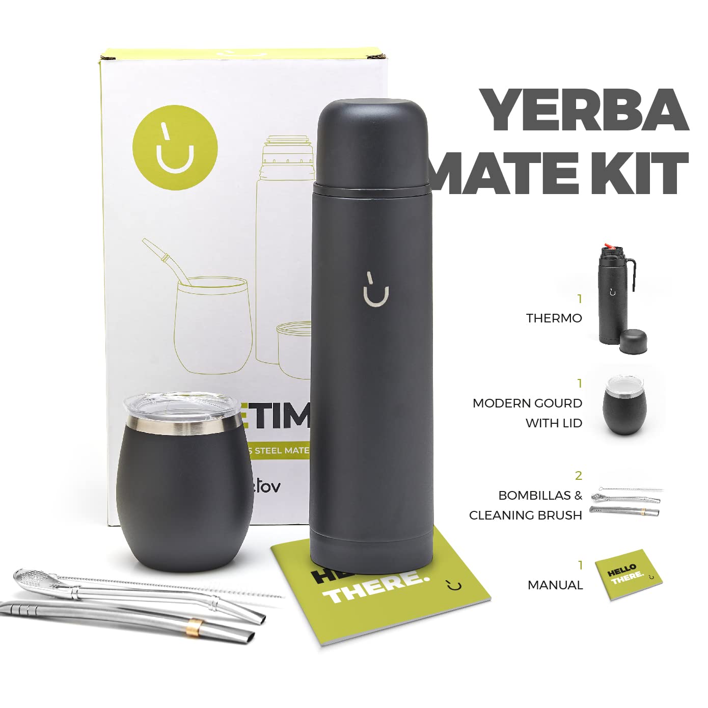 Guampa Balibetov para mate moderno con doble pared conserva la temperatura.