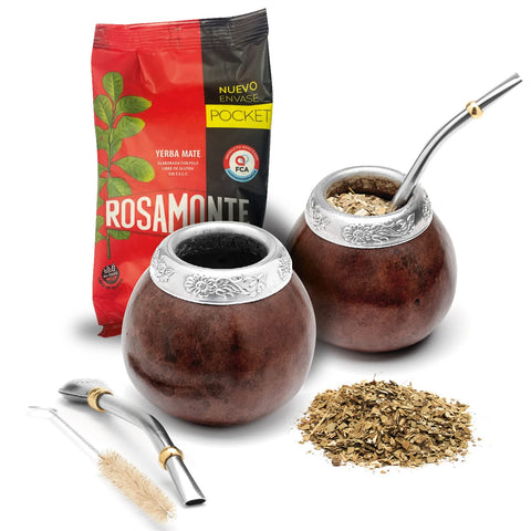 BALIBETOV set de mate con dos calabazas naturales y acabado artesanal para compartir
