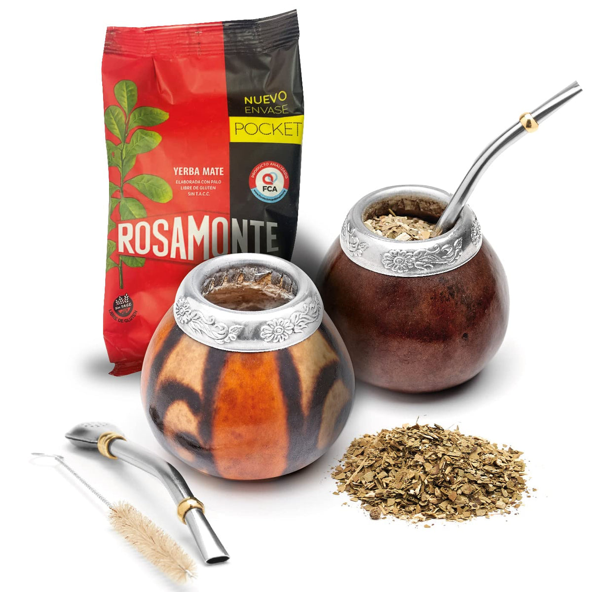 BALIBETOV set de mate con dos calabazas naturales para una experiencia tradicional