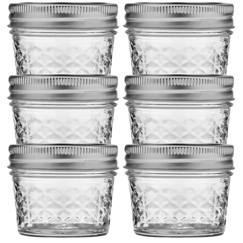 Ball frascos boca ancha cristal diseno acolchado 4oz, ideal para conservar mermeladas