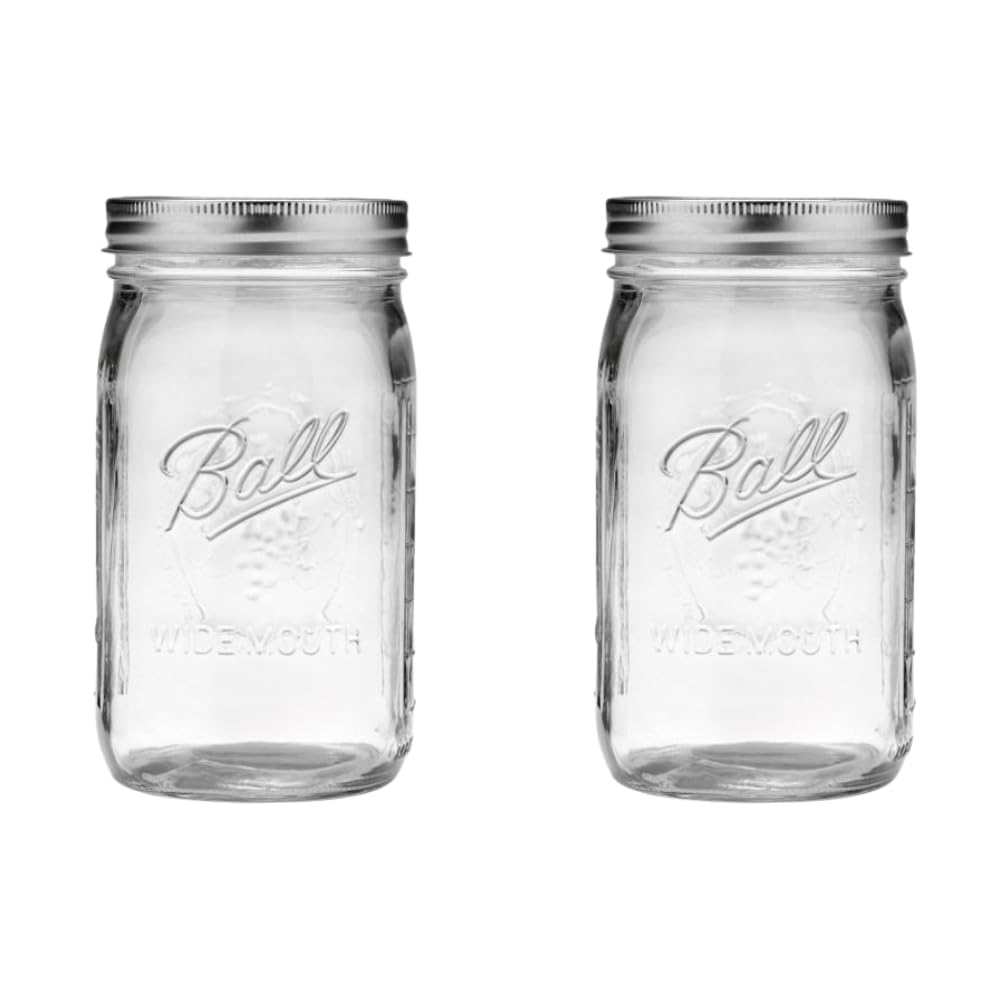 Frasco Ball 32 oz boca ancha, conjunto de dos, para conservas.