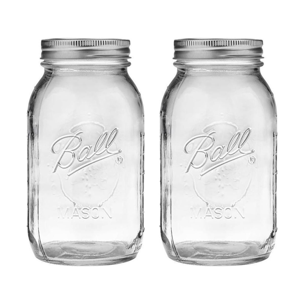 Ball frasco de boca regular 32 onzas con tapas y aros, ideal para conservas.