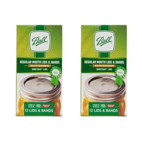 Tapas Ball para boca regular con bandas, juego de 24 piezas para conservar alimentos.