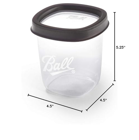 Tarro Ball plástico apto para lavavajillas y congelador para limpieza fácil.