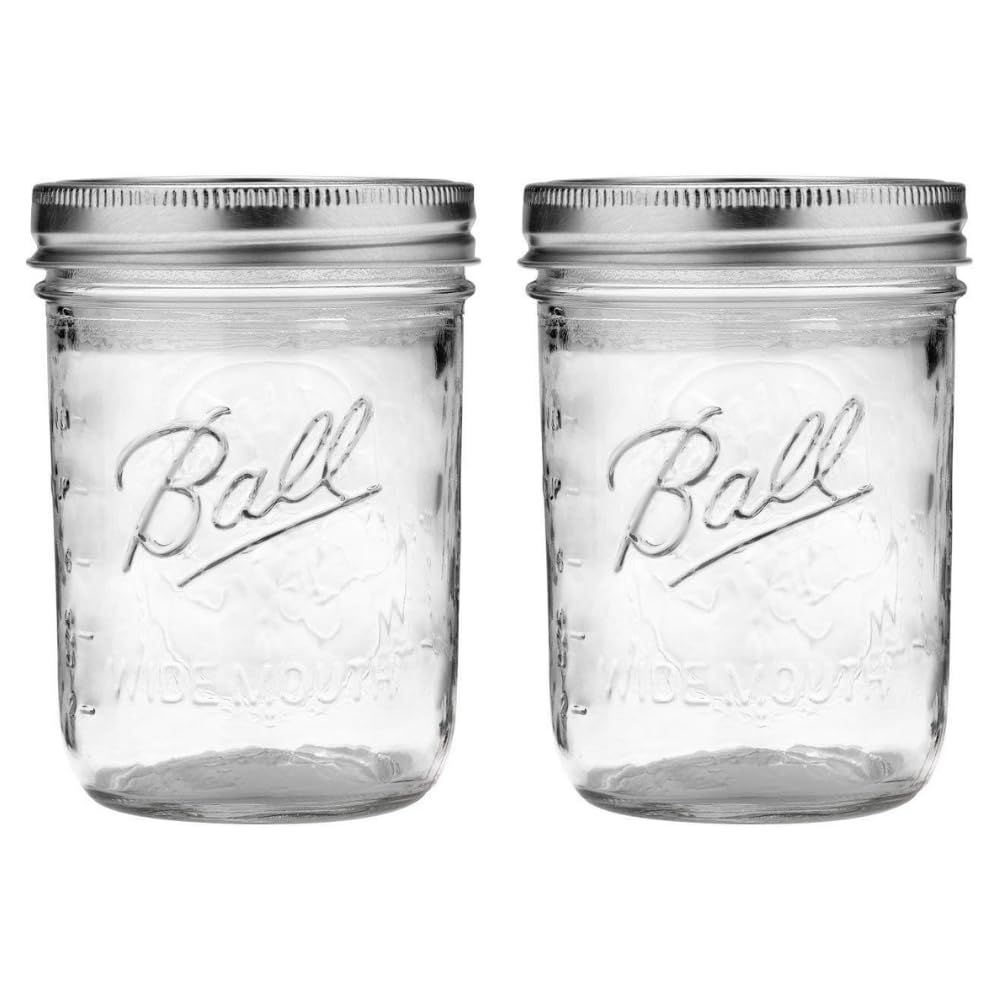 Ball tarros Mason boca ancha 16 oz con tapas y bandas para conservar alimentos