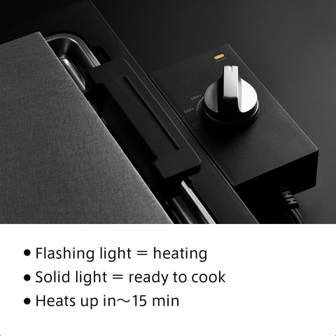 BALMUDA The Teppanyaki cuatro ajustes de calor para diferentes recetas