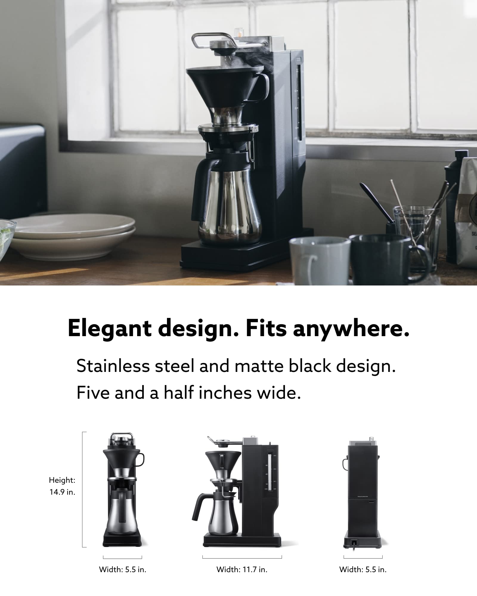 BALMUDA The Brew crea una experiencia de cafetería en casa para una taza perfecta.
