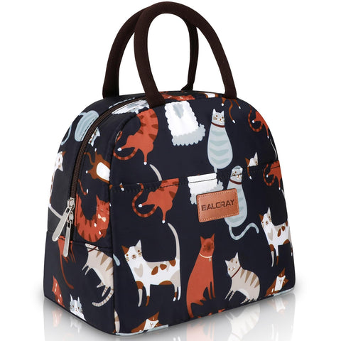 BALORAY bolsa térmica azul con gato, ideal para oficina
