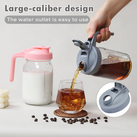 Balter-D Jarra vidrio 32 onzas para leche materna jugos y batidos con tapa ergonómica