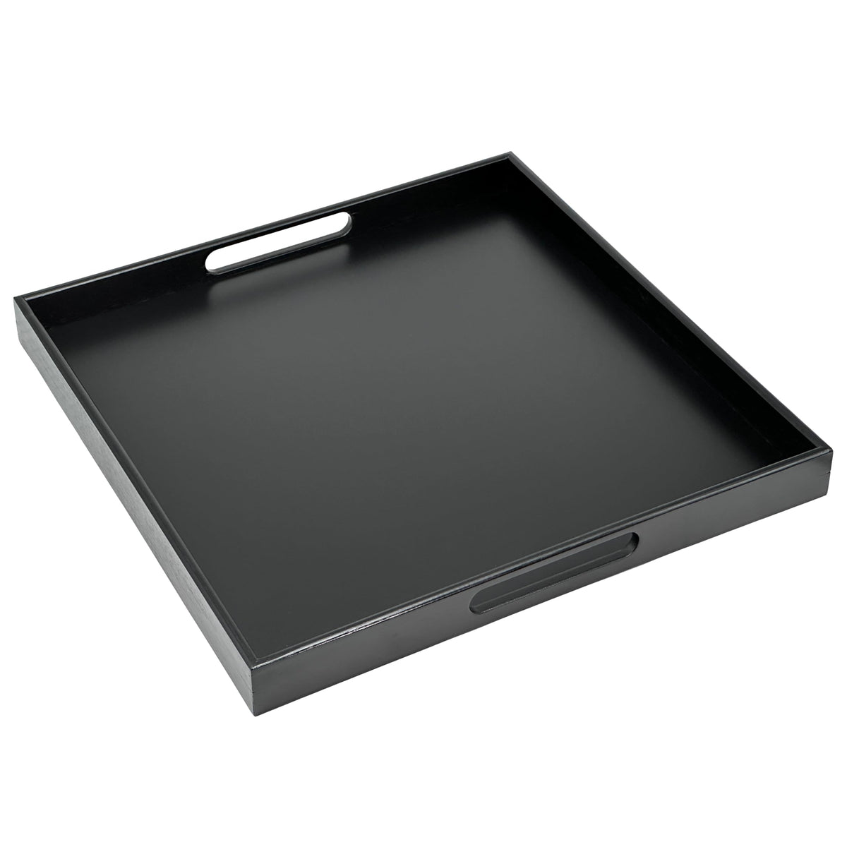 Bam & Boo bandeja ottoman negra 20x20 con manijas para servir con estabilidad.