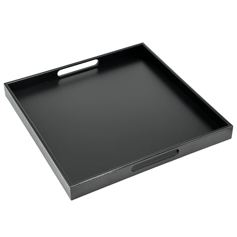Bam & Boo bandeja ottoman negra 20x20 con manijas para servir con estabilidad.