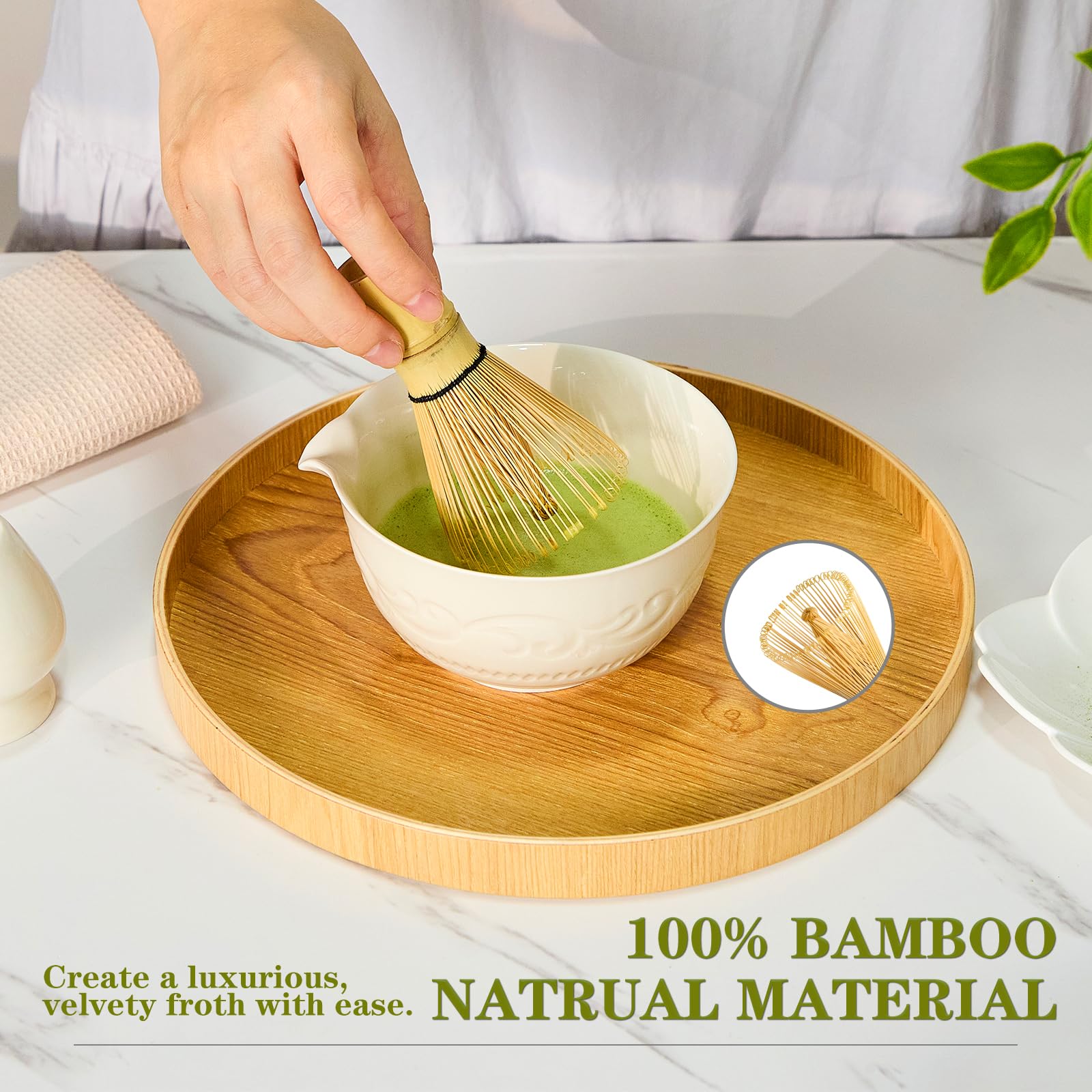 Soporte ceramico para batidor Bamandan, organización elegante en la encimera.