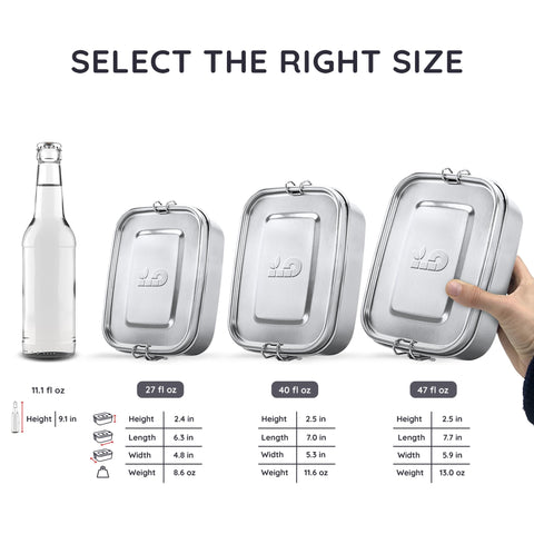 Bambaw Bento capacidad de 800 ml para comidas completas.