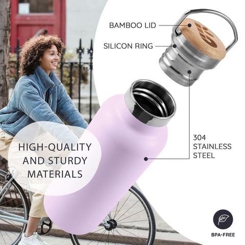 Bambaw boca amplia para hielo y infusiones, fácil de rellenar.