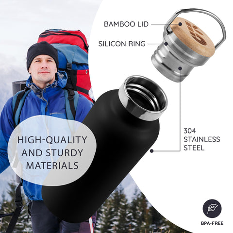 Bambaw botella con boca ancha para hielo e infusor.