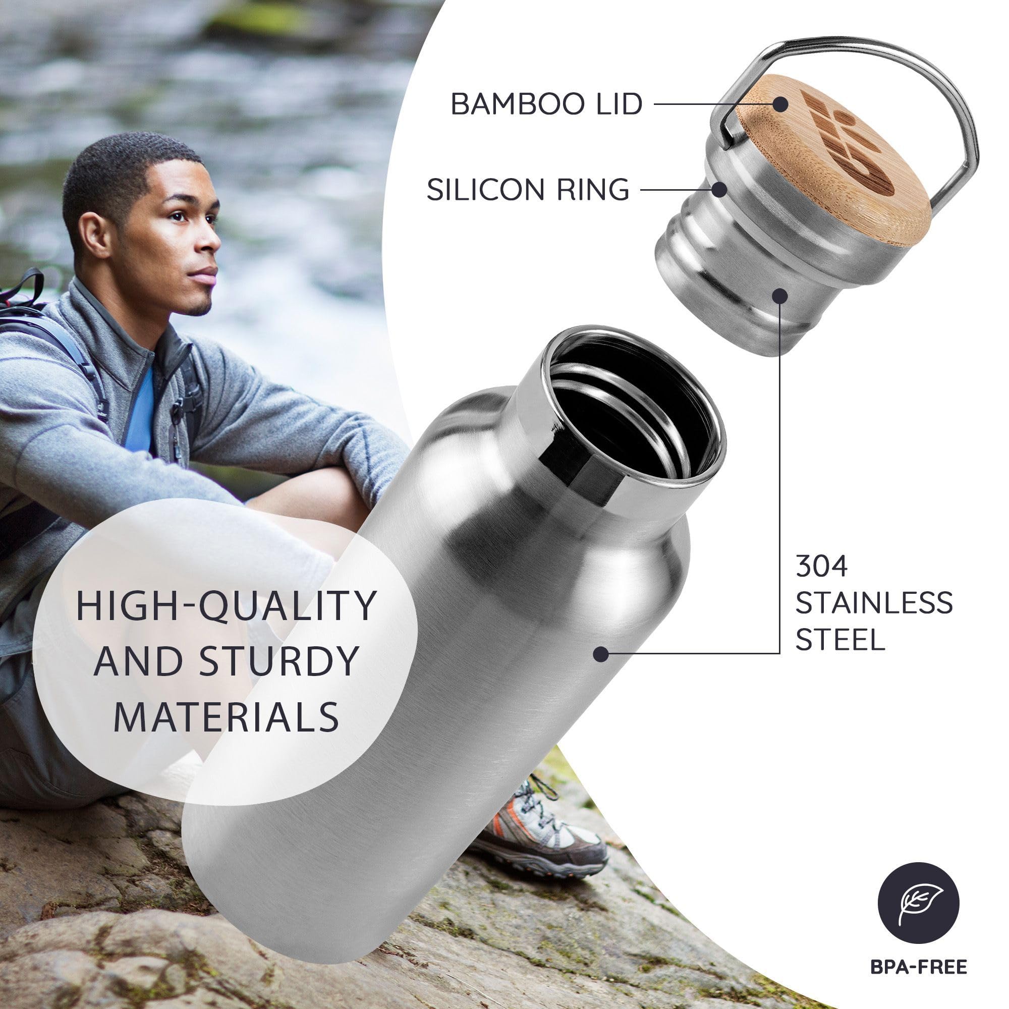 Bambaw botella con boca ancha para añadir hielo o infusiones