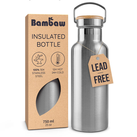 Bambaw botella aislada con diseño minimalista, ideal para uso diario y trabajo