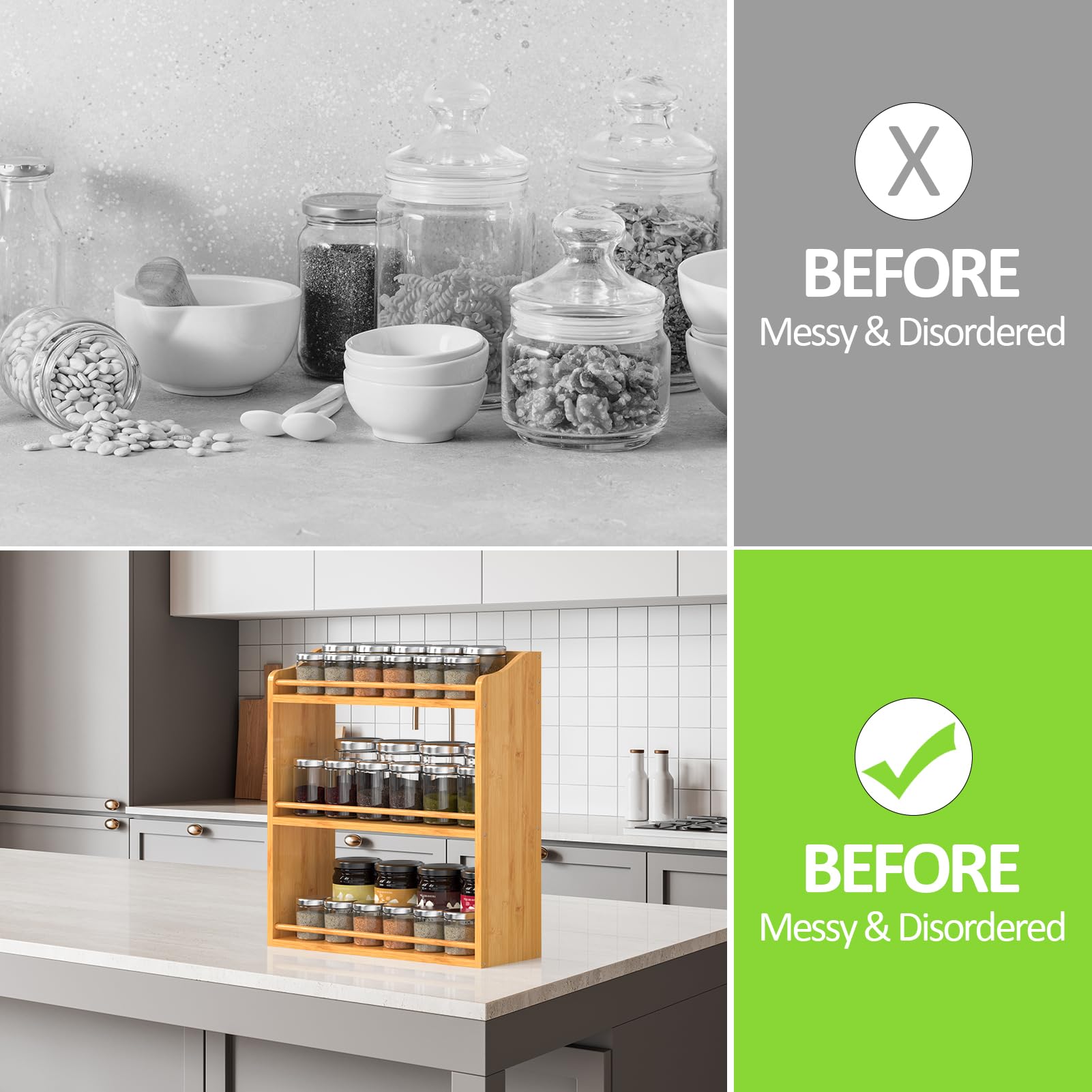 Bambition-organizador-especias-detalle-bambu, acabado natural y duradero para cocina.