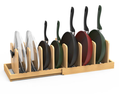 Bambition Organizador de tapas de ollas, facilita el acceso y orden en la cocina.