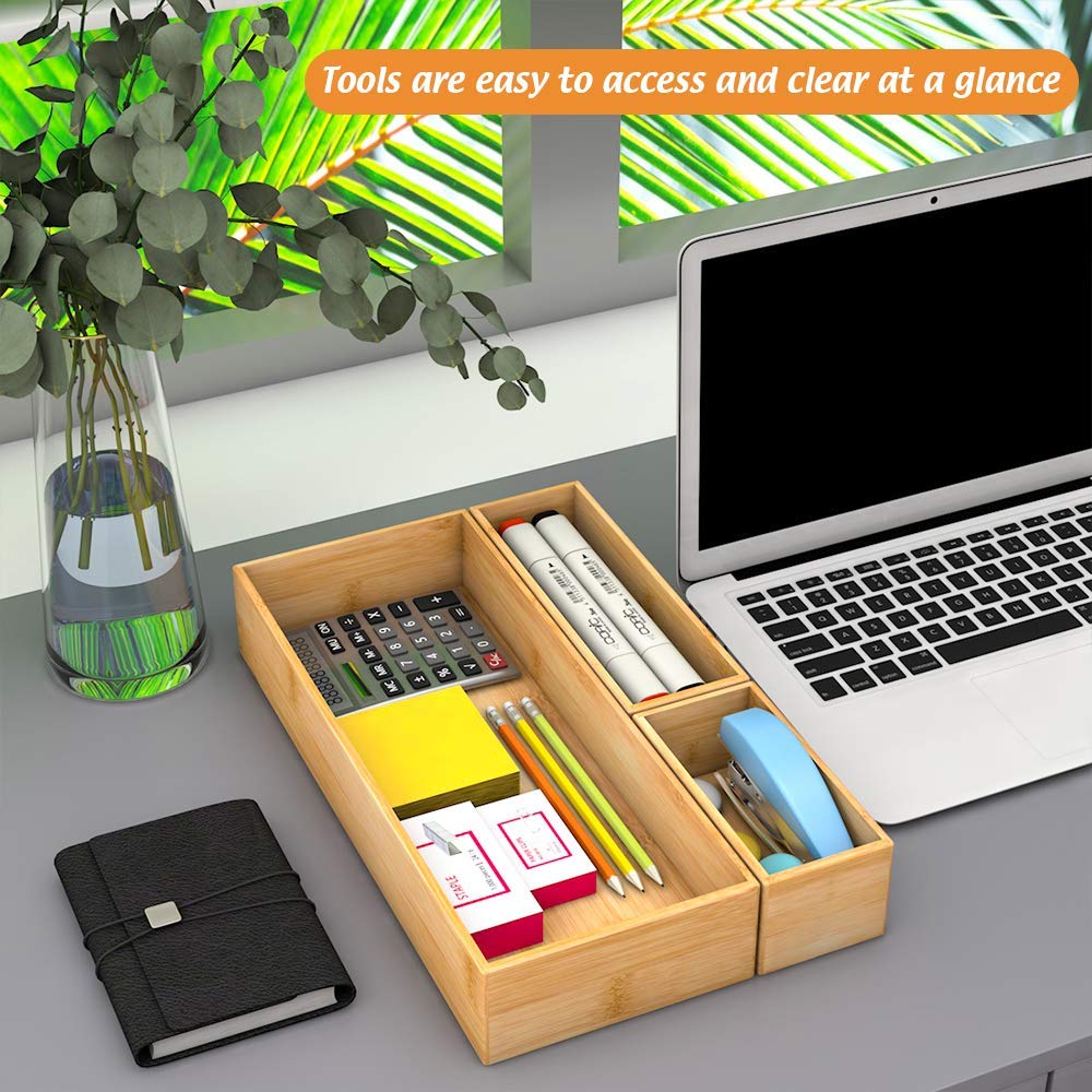 Bambloom organizador de cajón para cocina con diseño natural, utilidad diaria.