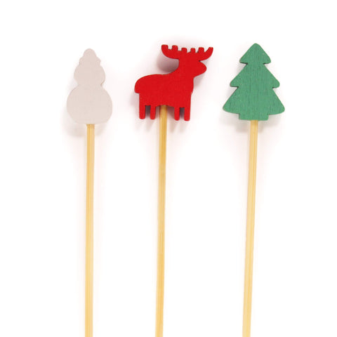 Pincho BambooMN con arbol navideño para presentar aperitivos festivos