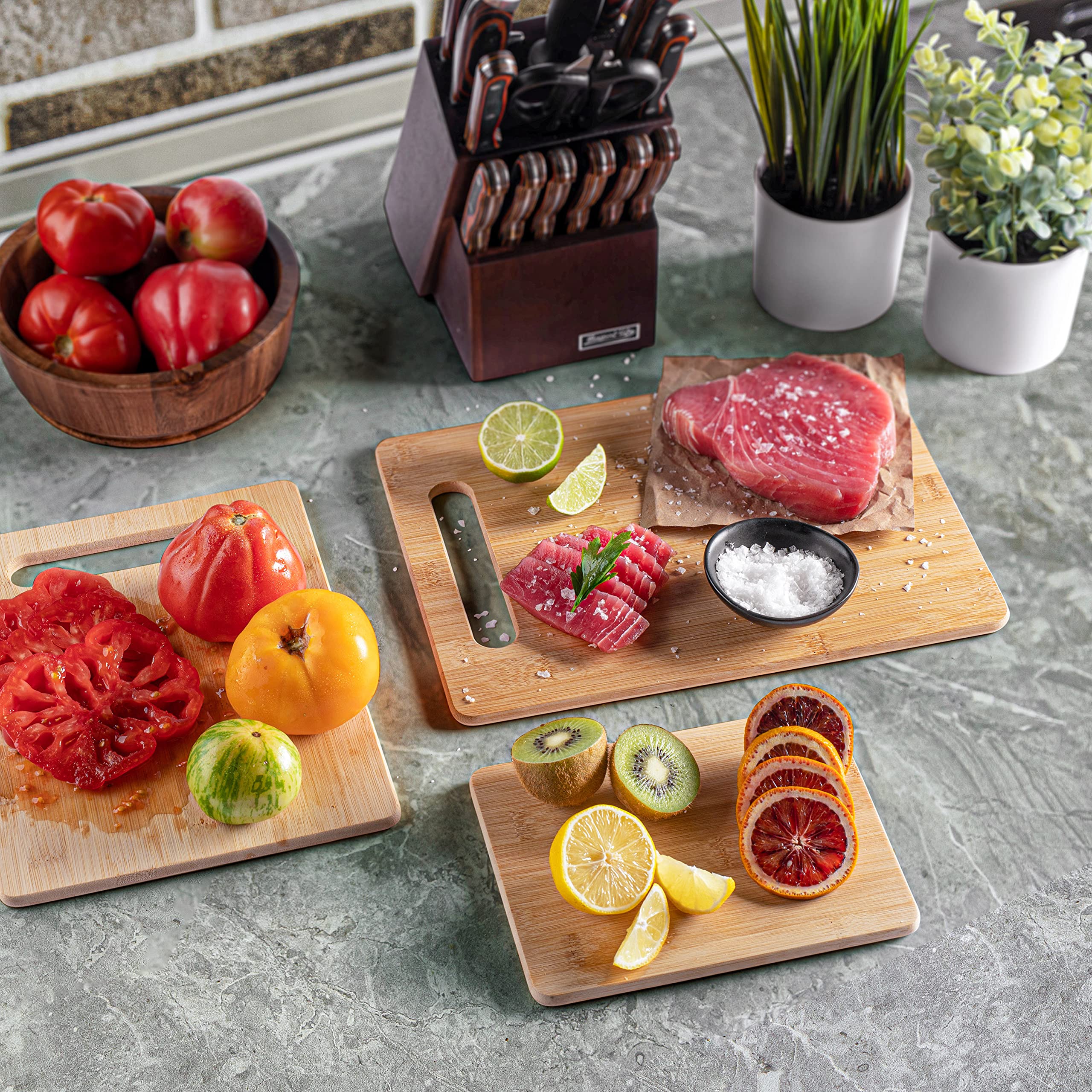Bambüsi tablas de corte set 3 medianas para frutas