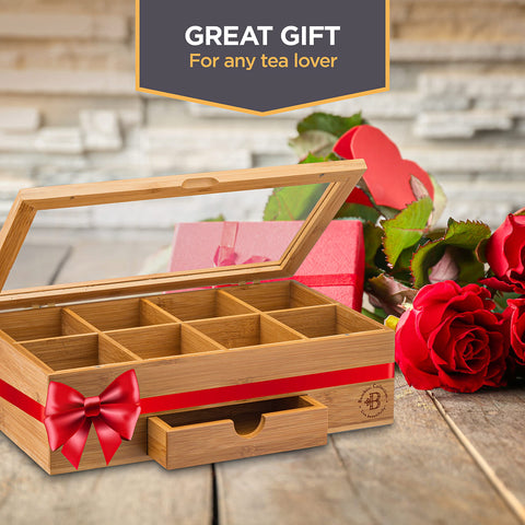 Bambüsi tapa acrílica permite ver selección de tés sin abrir