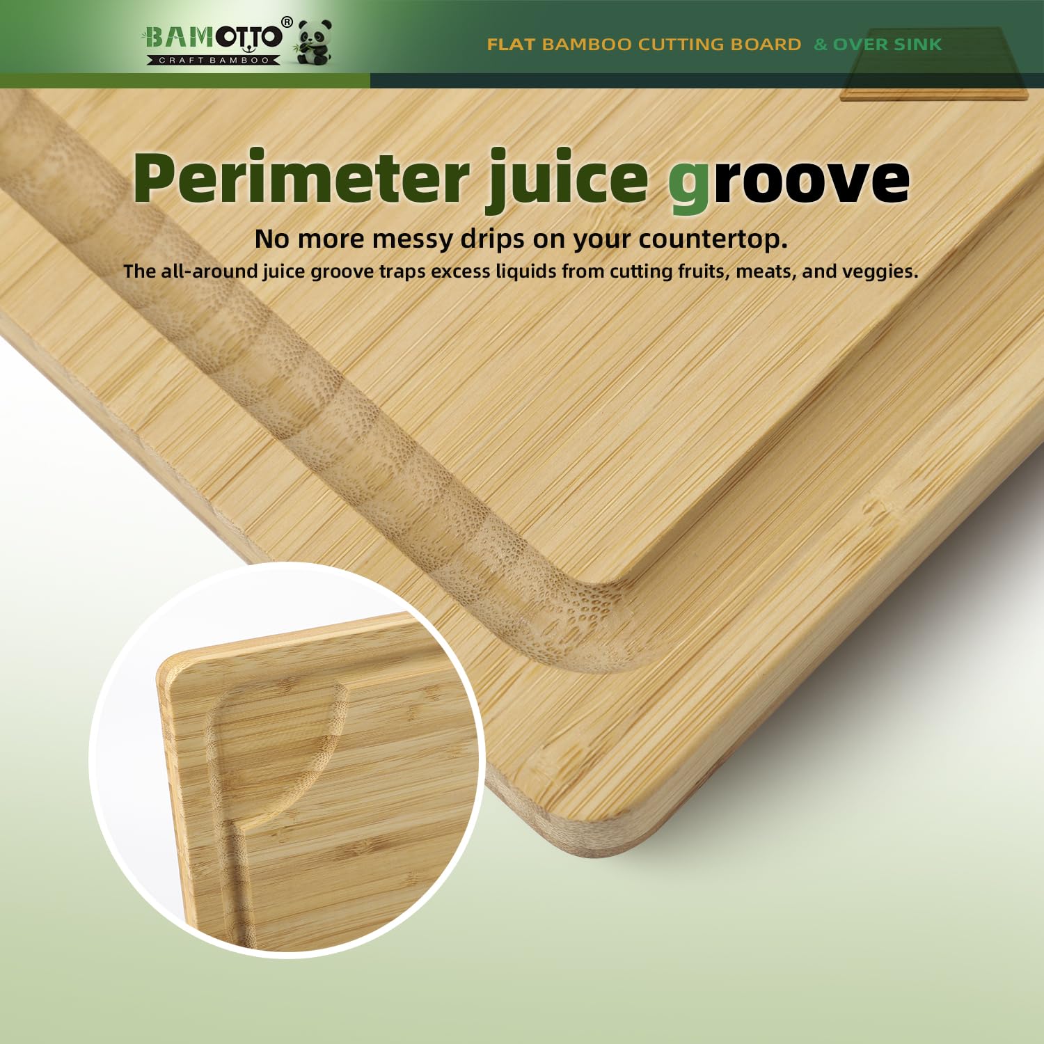 BAMOTTO CRAFTBAMBOO: superficie plana que protege cuchillos y facilita cortes.