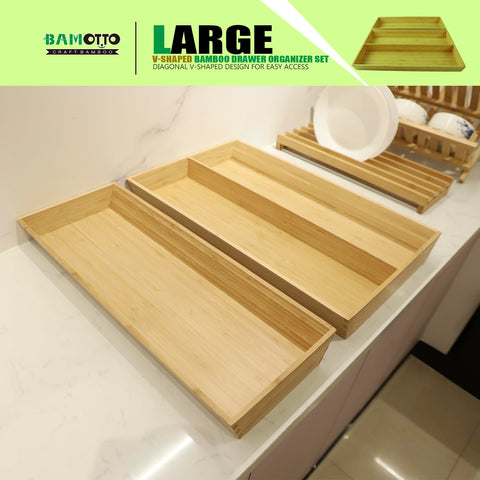 BAMOTTO CRAFTBAMBOO ofrece uso multi-función para organizar bandejas, cubiertos y más.