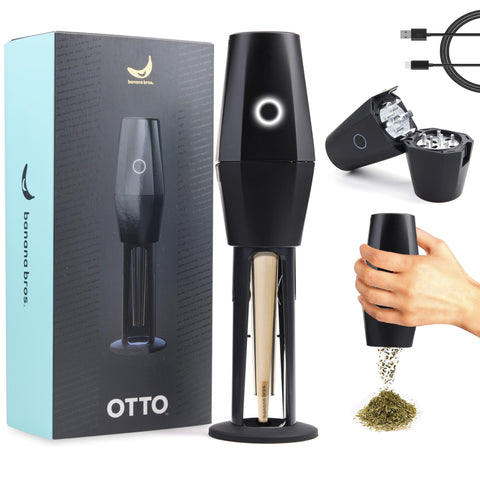Banana Bros OTTO, cuerpo compacto negro, molienda precisa en casa.