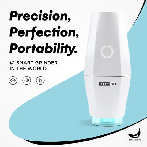 Banana Bros OTTO GO: sensor inteligente que ajusta la molienda para sabores consistentes.