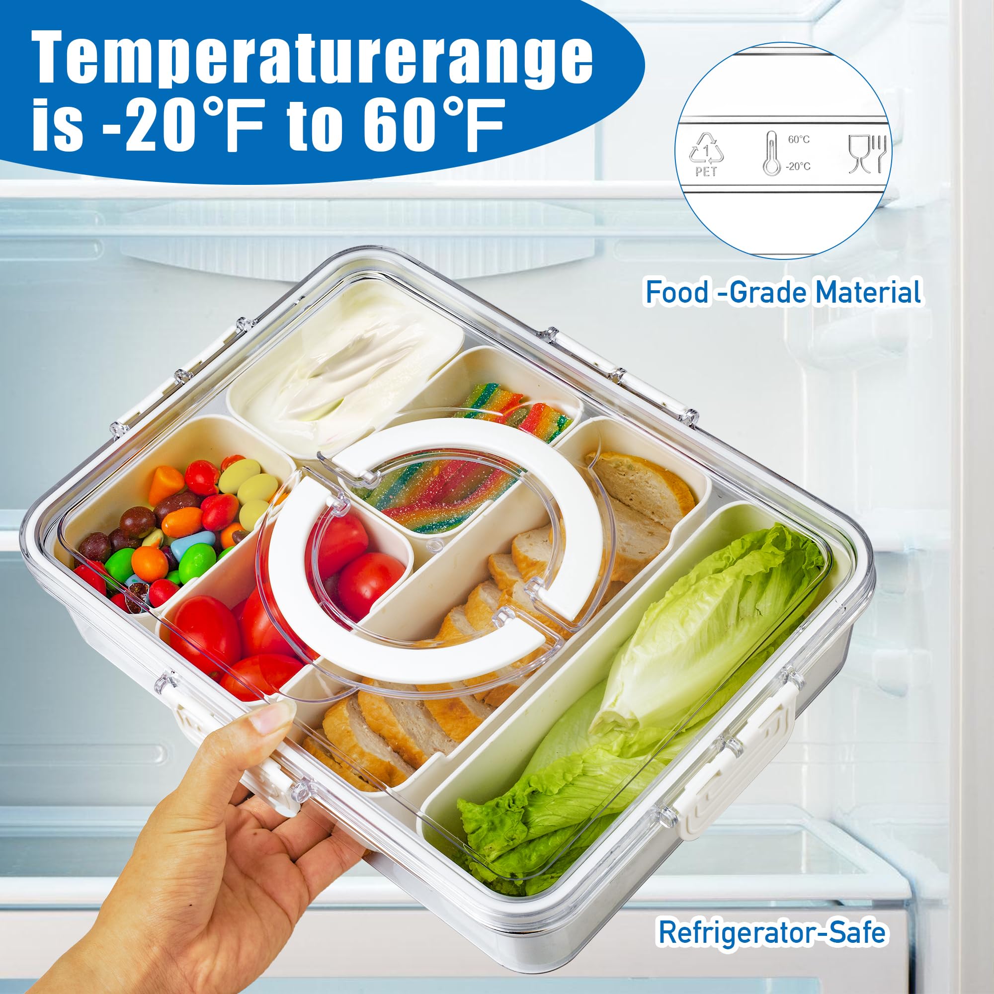 Bandesun bandeja para frutas y frutos secos, permite servir variedad sin mezclar sabores.