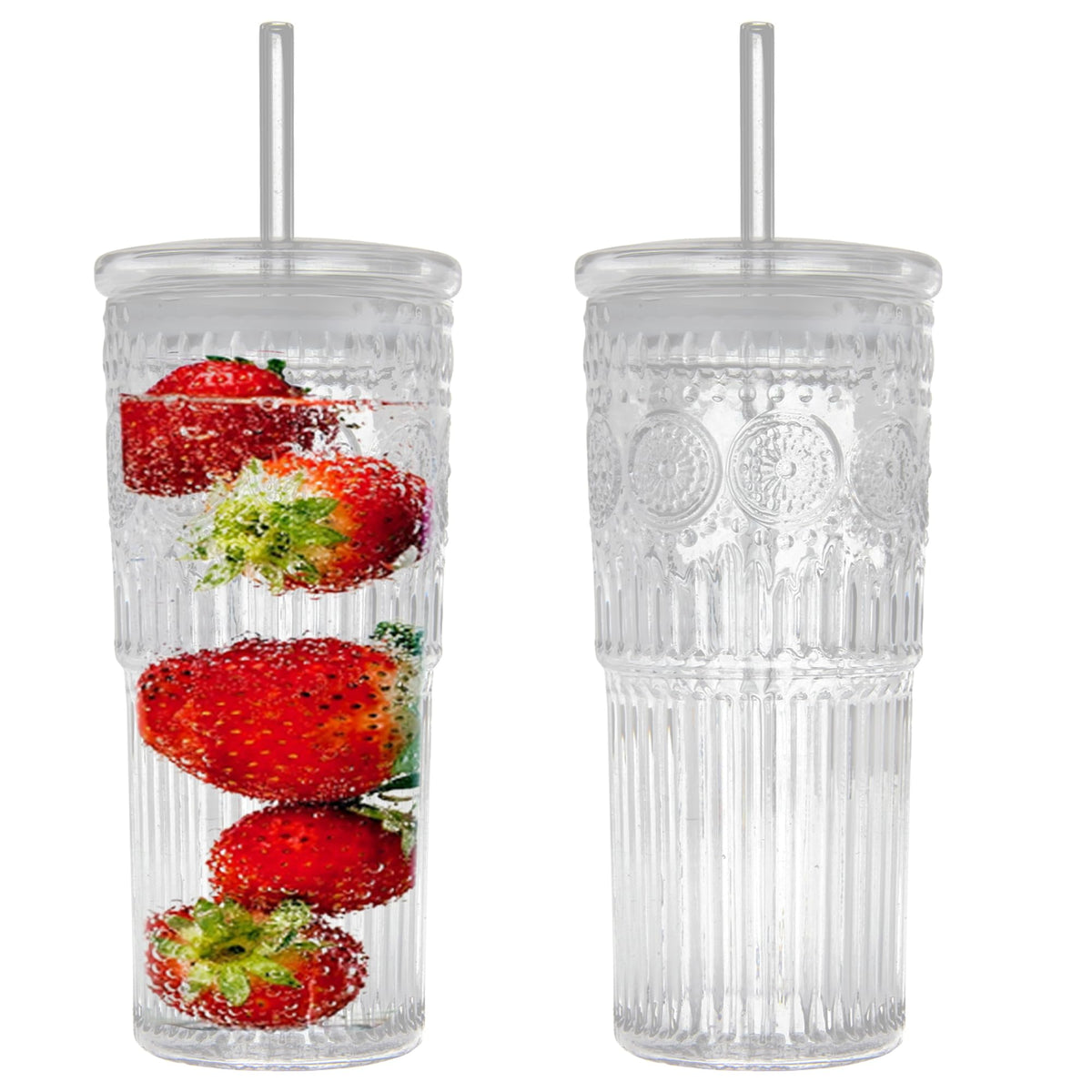 Bandesun vaso de cristal borosilicato frontal, ideal para bebidas frías o calientes