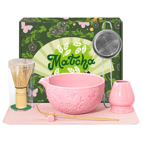 Bandiction set de matcha con tazón cerámico para servir y batir el té