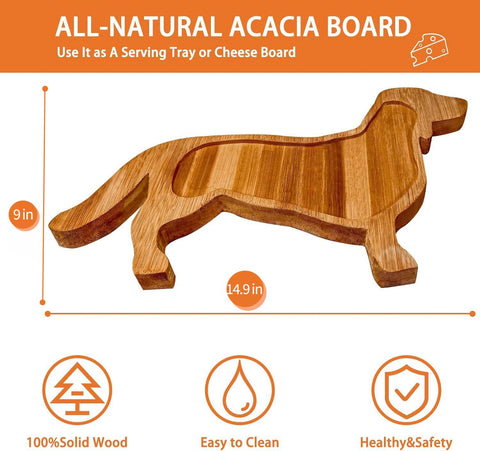 Bantlou bandeja dachshund bambú 0,8 pulgadas, base estable para degustaciones.