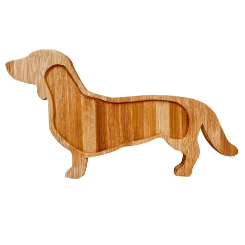Bantlou Dachshund: bandeja de quesos de bambú de 16 pulgadas para reuniones elegantes.