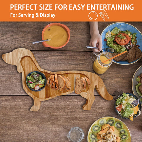 Bantlou bandeja quesos dachshund, diseño duradero para fiestas y eventos.