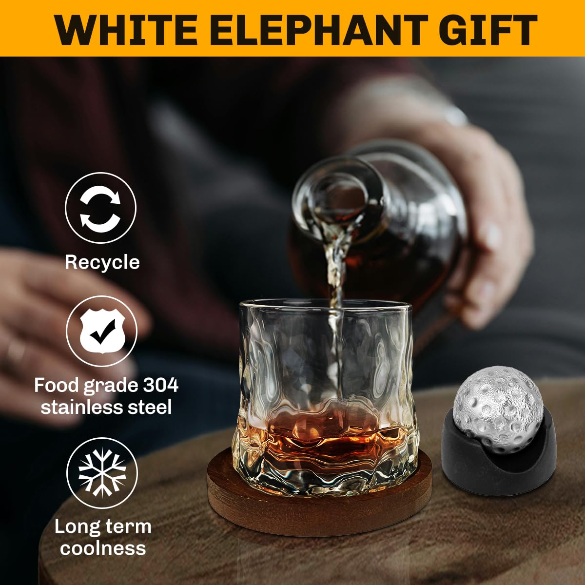 Banvih posavasos con clip para hielo, manteniendo bebidas frías.