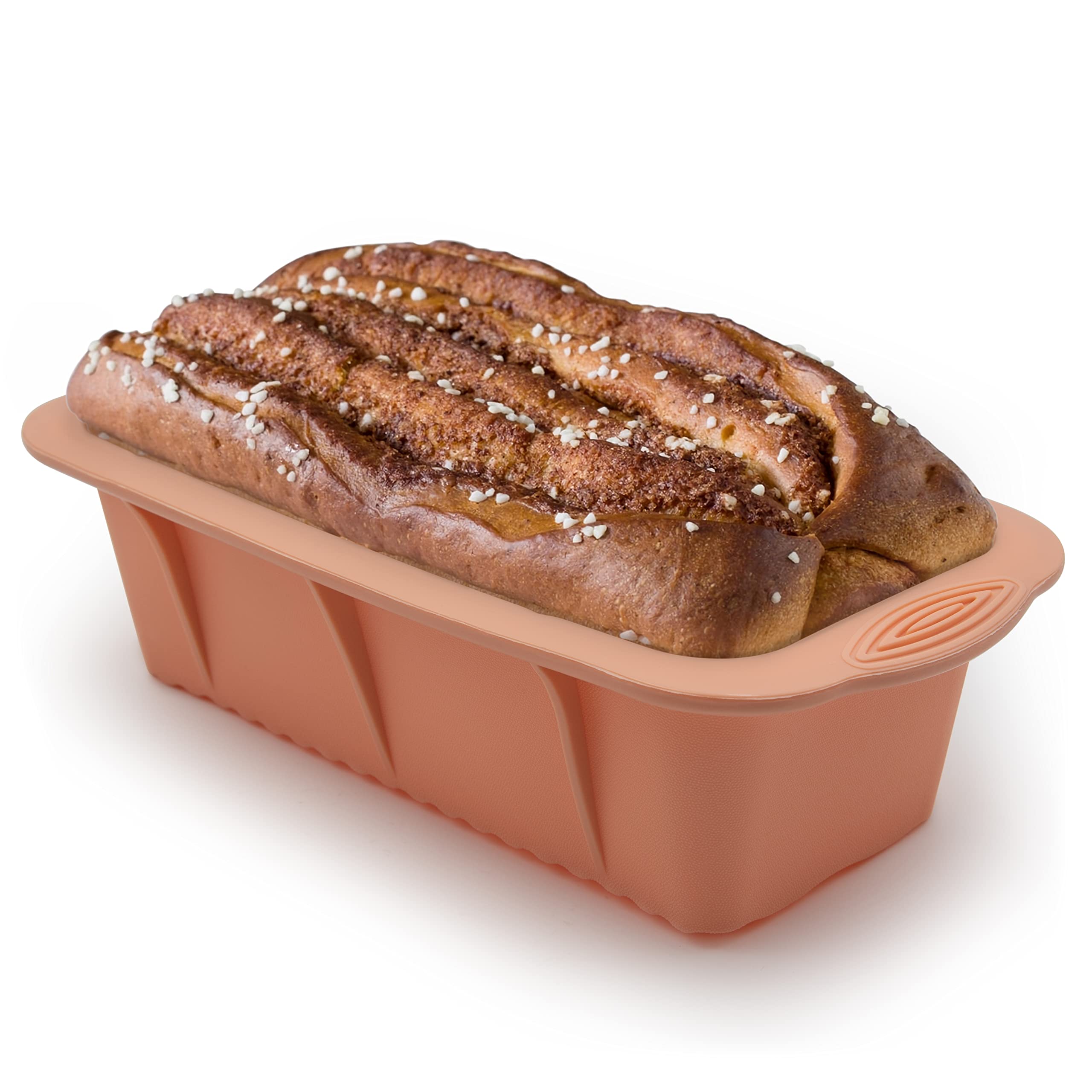 Baocuan, pan-silicona-pan-largo-tres-colores-naranja, apto para horno y microondas.