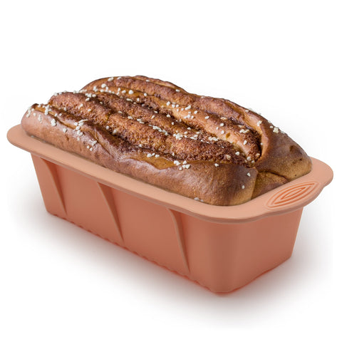 Baocuan, pan-silicona-pan-largo-tres-colores-naranja, apto para horno y microondas.