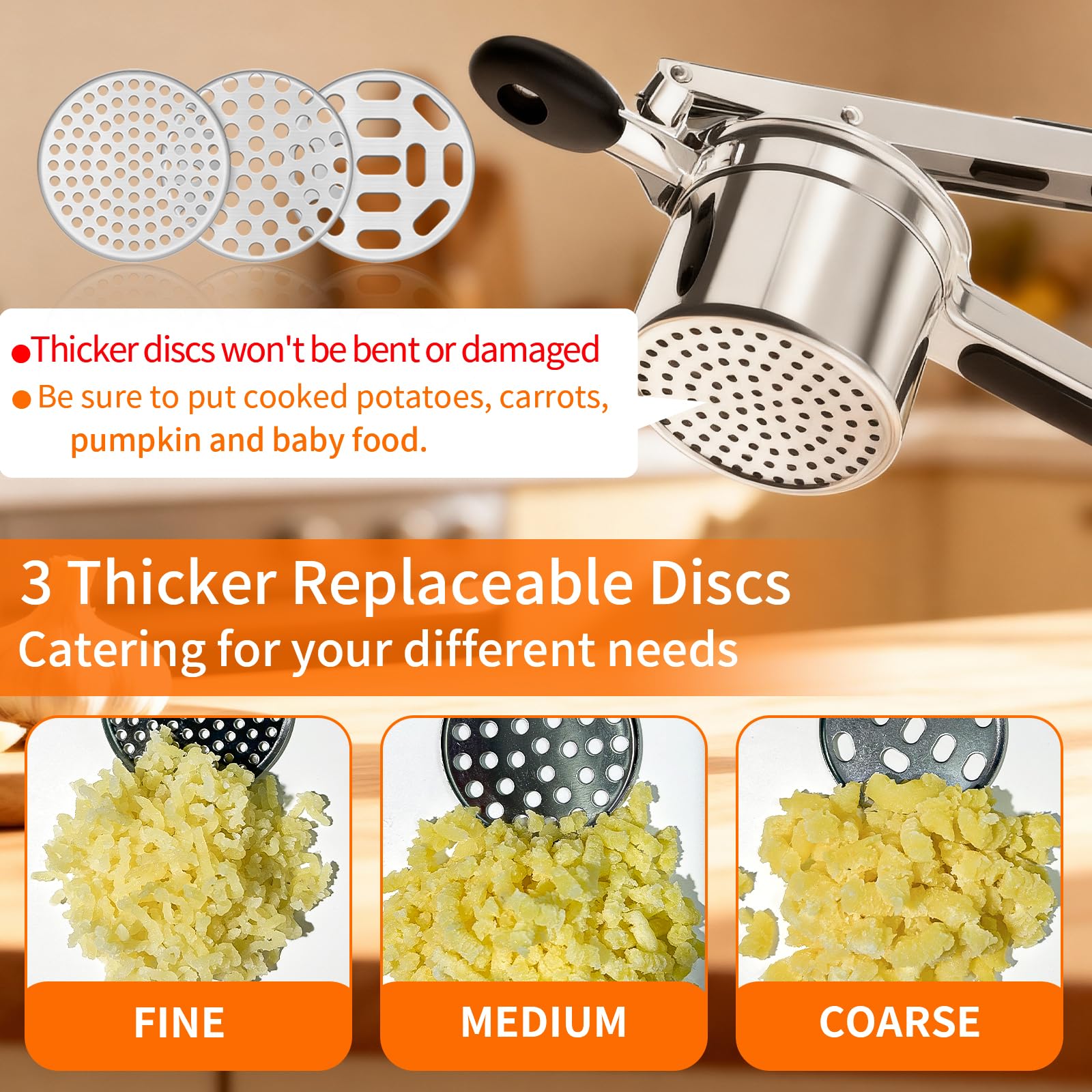 BAPOTH ricer con diseño desmontable y limpieza rápida en lavavajillas.