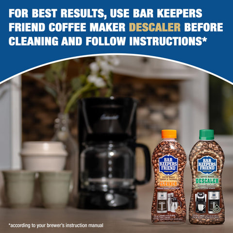 Bar Keepers Friend limpiador para taza de café; limpieza rápida y eficaz.
