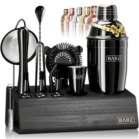 Bare Barrel juego de coctelería 14 piezas, ideal para preparar cocteles en casa.