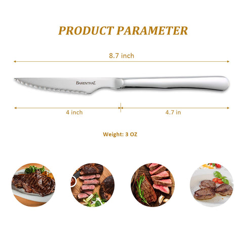 Barenthal cuchillo bistec serrado de 5 pulgadas, hoja afilada para cortes precisos.