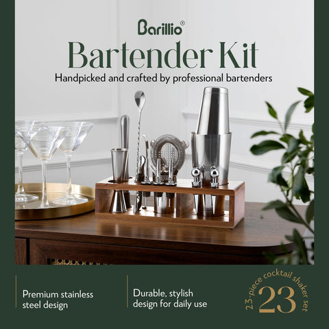 Barillio coctelera de acero inoxidable: duradera y perfecta para mezclar en casa.
