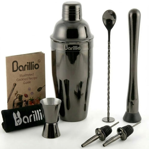 Barillio coctelera negra 24oz: ideal para mezclar cócteles en casa
