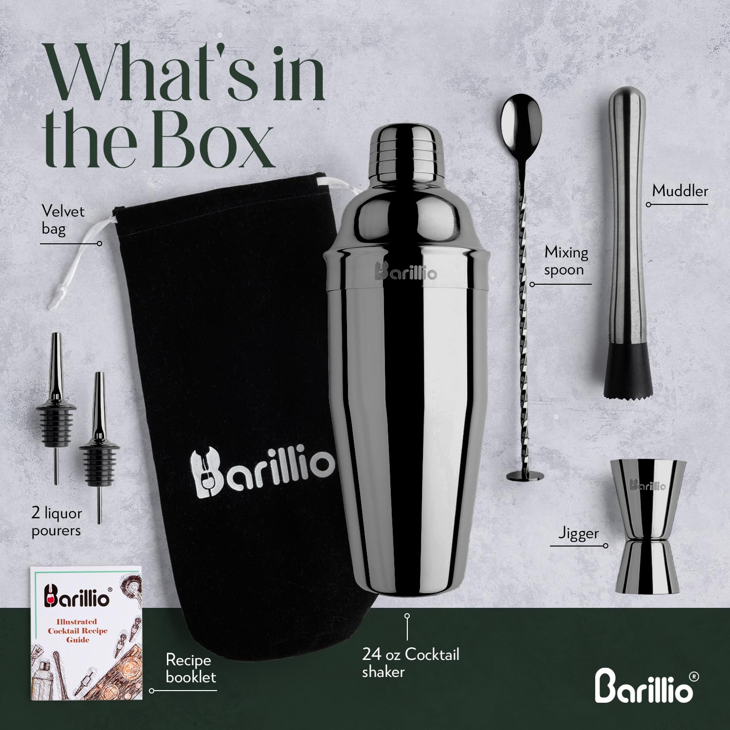 Barillio mojito muddler negro: ideal para liberar aromas de hierbas frescas