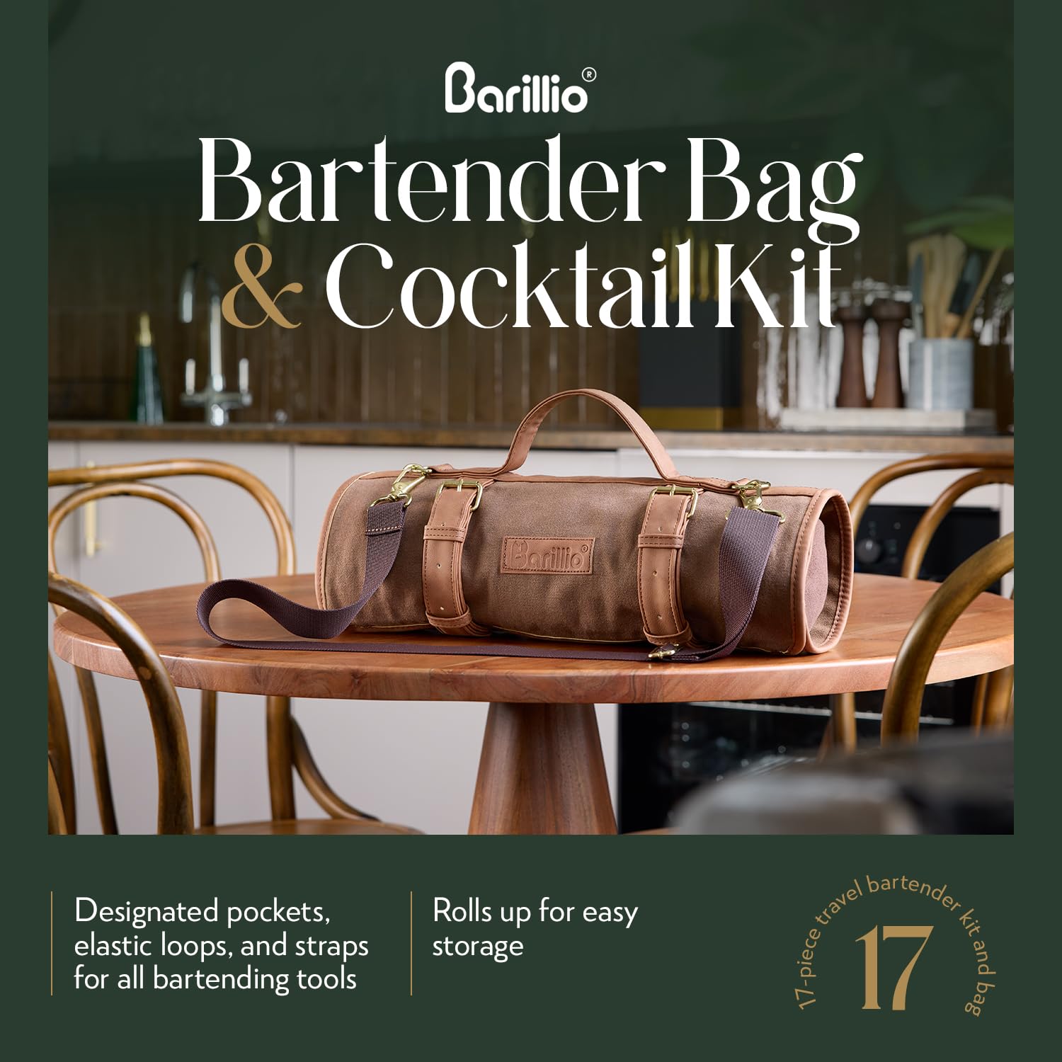 Barillio set de 17 piezas de coctelería, utensilios en acero inoxidable