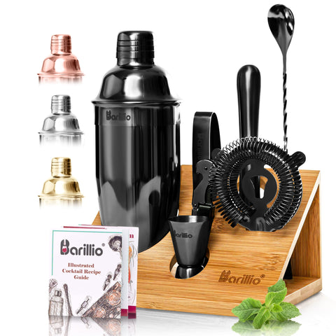 Barillio shaker de cócteles negro para mezclar en casa.