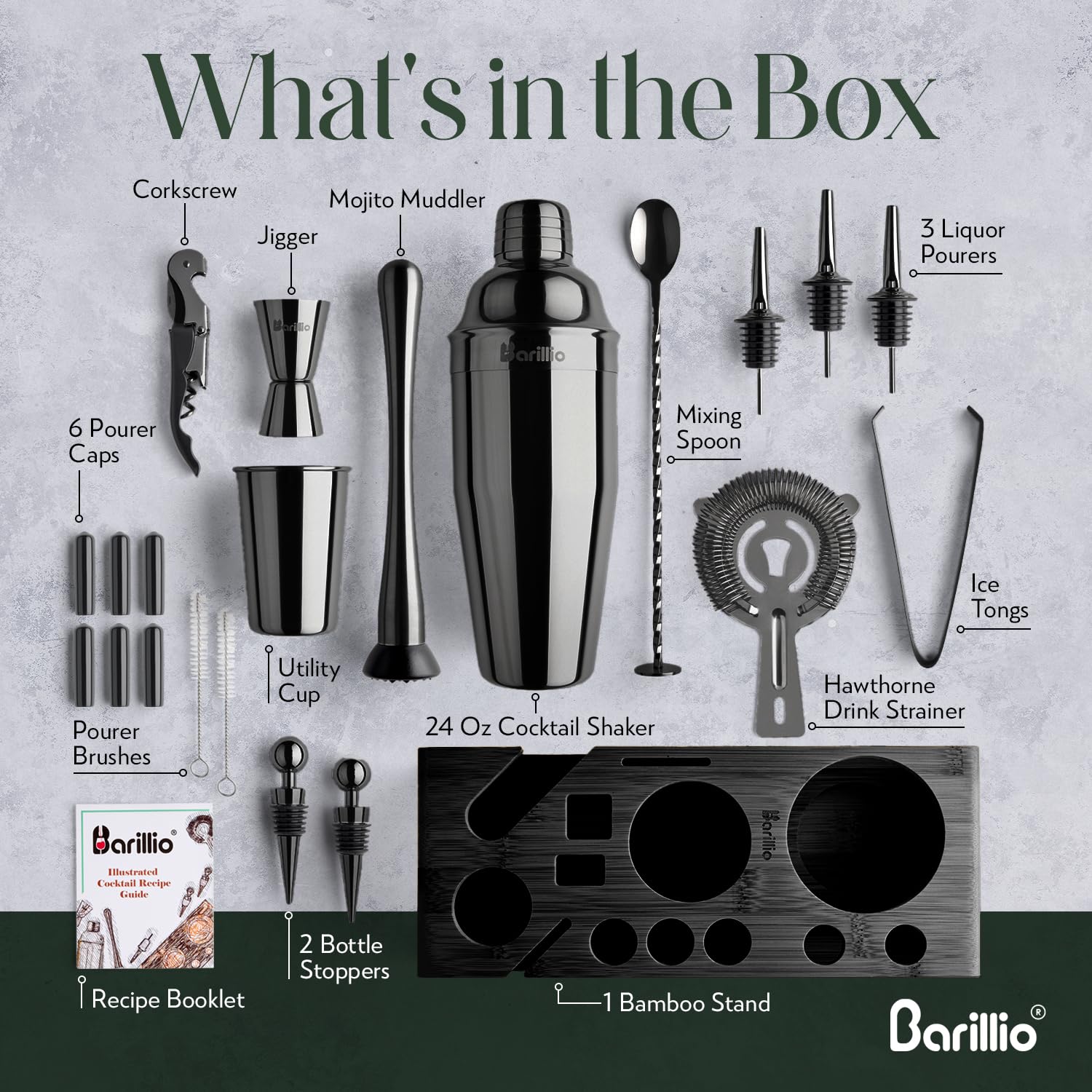 Barillio utensilios acero inoxidable, duraderos para uso diario y limpieza sencilla.